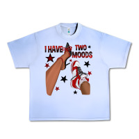 I Have Two Moods Black And Red Sneakers Afro Girl Urban Heavy Tee | Teevron