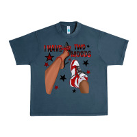 Midnight Navy I Have Two Moods Black and Red Sneakers Afro Girl Urban Heavy Tee - texasbilliewilder