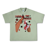 Oil Green I Have Two Moods Black and Red Sneakers Afro Girl Urban Heavy Tee - texasbilliewilder