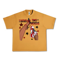 Peanut Butter I Have Two Moods Black and Red Sneakers Afro Girl Urban Heavy Tee - texasbilliewilder