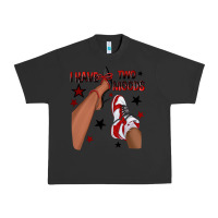 Pigment Black I Have Two Moods Black and Red Sneakers Afro Girl Urban Heavy Tee - texasbilliewilder