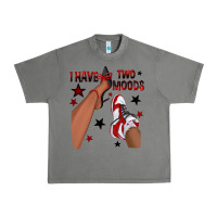 Tornado I Have Two Moods Black and Red Sneakers Afro Girl Urban Heavy Tee - texasbilliewilder