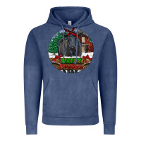 Vintage Denim Black Angus Cattle Merry Christmas Vintage Hoodie - RanaPortraitStore