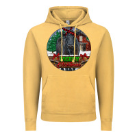 Vintage Mustard Black Angus Cattle Merry Christmas Vintage Hoodie - RanaPortraitStore