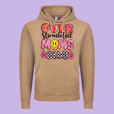 Over Stimulated Moms Club Vintage Hoodie Designed By Jahusdesignshop