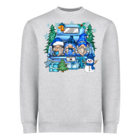 Heather Grey snowman gnome truck Heavyweight Sweatshirt - Zillion Design Studio