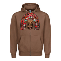 Chestnut valentines highland cow rainbow Zipper Hoodie - JahusDesignShop