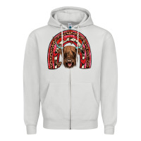 Dove Grey valentines highland cow rainbow Zipper Hoodie - JahusDesignShop