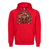 Red valentines highland cow rainbow Zipper Hoodie - JahusDesignShop