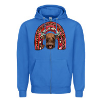 True Royal valentines highland cow rainbow Zipper Hoodie - JahusDesignShop