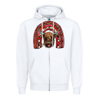 White valentines highland cow rainbow Zipper Hoodie - JahusDesignShop