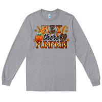 Heather Grey hey there pumpkin Long Sleeve Tee - RacoonDesign