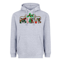 Heather Grey believe santa claus christmas Heavyweight Hoodie - Jasminsmagicworld