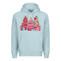 Blue Mist Pink Christmas trees Premium Hoodie - NancyCooperArtShop
