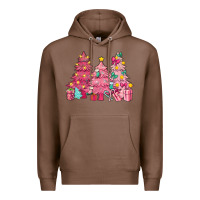 Chestnut Pink Christmas trees Premium Hoodie - NancyCooperArtShop