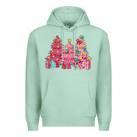Seafoam Pink Christmas trees Premium Hoodie - NancyCooperArtShop