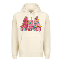 Tofu Pink Christmas trees Premium Hoodie - NancyCooperArtShop