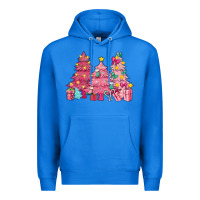True Royal Pink Christmas trees Premium Hoodie - NancyCooperArtShop