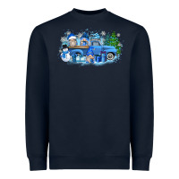 Navy snow gnome truck Heavyweight Sweatshirt - Zillion Design Studio