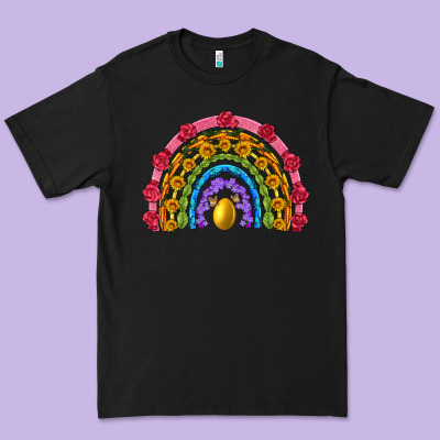 Easter And Spring With Flowers Carrots Butterfly And Sunflower Rainbow Premium Tee Designed By Artiststas