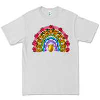 Dove Grey easter and spring with flowers carrots butterfly and sunflower rainbow Premium Tee - Artiststas