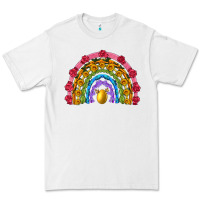 White easter and spring with flowers carrots butterfly and sunflower rainbow Premium Tee - Artiststas