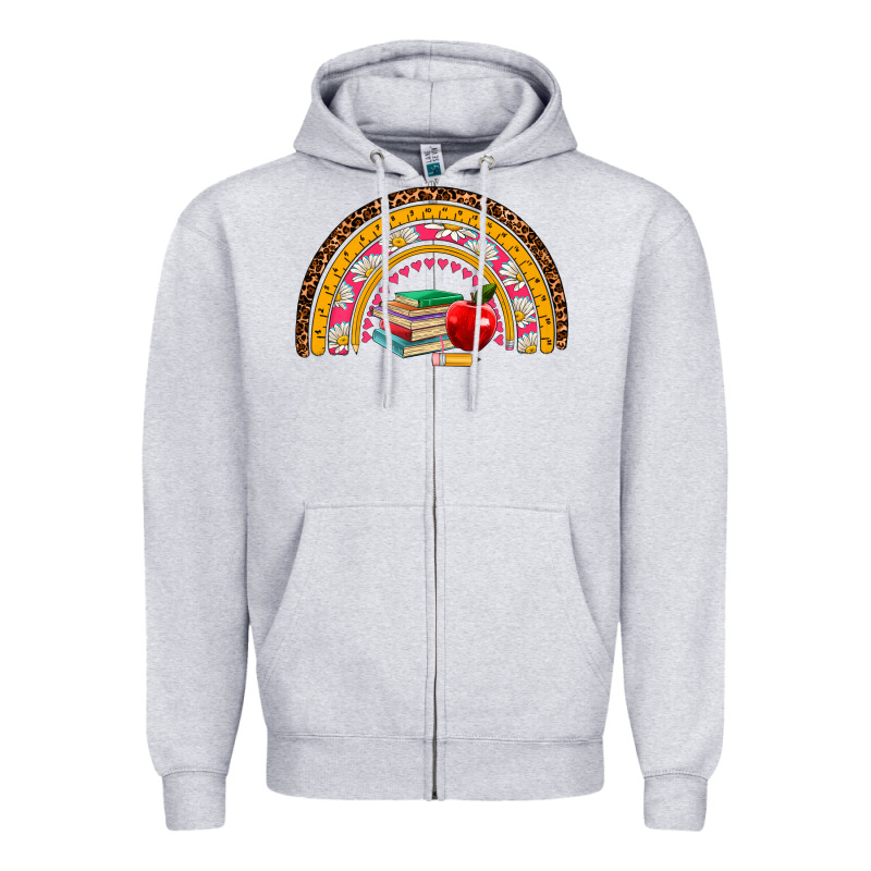 Back To School Rainbow Zipper Hoodie by AdoDesignShop | Teevron