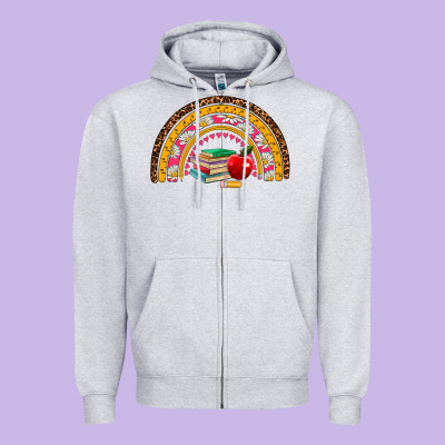 Back To School Rainbow Zipper Hoodie Designed By Adodesignshop