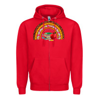 Red back to school rainbow Zipper Hoodie - AdoDesignShop
