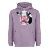 Lavender Cute Holstein Face Heavyweight Hoodie - LillyAllenDesigns