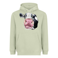 Matcha Cute Holstein Face Heavyweight Hoodie - LillyAllenDesigns
