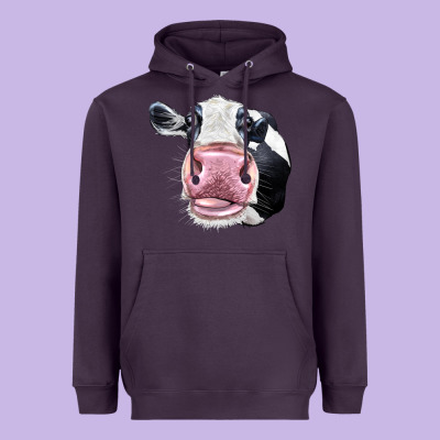 Cute Holstein Face Heavyweight Hoodie Designed By Lillyallendesigns