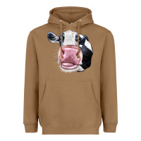 Toasted Coconut Cute Holstein Face Heavyweight Hoodie - LillyAllenDesigns
