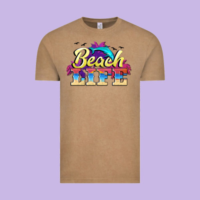 Beach Life Vintage Tee Designed By Barkaloodesign