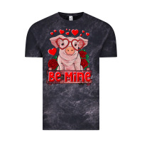 Cloud Black be mine valentine's day baby pig Vintage Tee - RanaPortraitStore