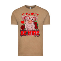 Vintage Coffee be mine valentine's day baby pig Vintage Tee - RanaPortraitStore