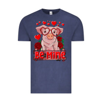 Vintage Denim be mine valentine's day baby pig Vintage Tee - RanaPortraitStore