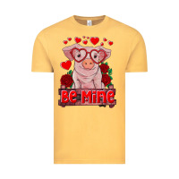Vintage Mustard be mine valentine's day baby pig Vintage Tee - RanaPortraitStore