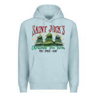 Blue Mist Saint Nick's Christmas Tree Farm Premium Hoodie - MaliasSmallBusiness