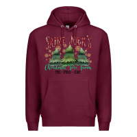 Burgundy Saint Nick's Christmas Tree Farm Premium Hoodie - MaliasSmallBusiness