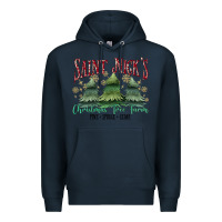 Navy Saint Nick's Christmas Tree Farm Premium Hoodie - MaliasSmallBusiness