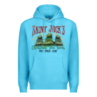 Ocean Blue Saint Nick's Christmas Tree Farm Premium Hoodie - MaliasSmallBusiness