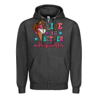 Charcoal Heather life is better with sprinkles Zipper Hoodie - AdoDesignShop