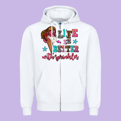 Life Is Better With Sprinkles Zipper Hoodie Designed By Adodesignshop