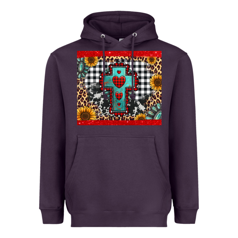 Christmas Cross Heavyweight Hoodie by Jasminsmagicworld | Teevron