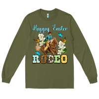 Army Green Happy Easter rodeo Long Sleeve Tee - OliviaCreatesArt