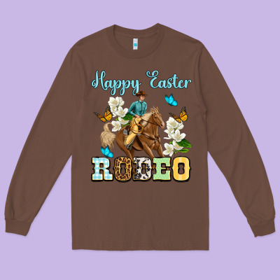 Happy Easter Rodeo Long Sleeve Tee Designed By Oliviacreatesart