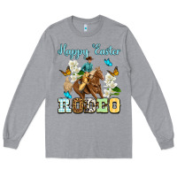 Heather Grey Happy Easter rodeo Long Sleeve Tee - OliviaCreatesArt
