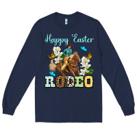Navy Happy Easter rodeo Long Sleeve Tee - OliviaCreatesArt