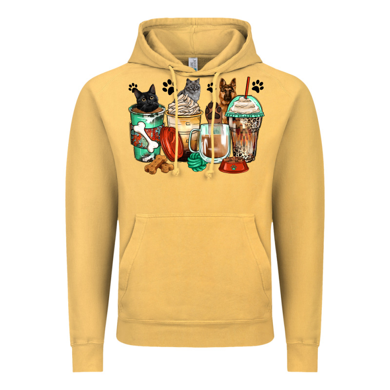 German Shepherd Black And Grey Cat Coffee Cups Vintage Hoodie by Zillion Design Studio | Teevron
